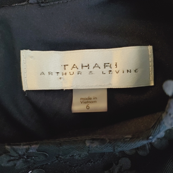 Tahari ASL Assymetrical Appliqué Floral Dress - Picture 14 of 15